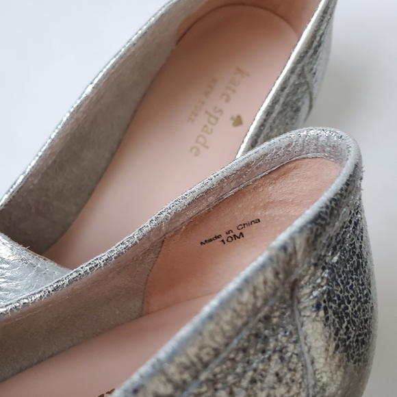 Kate Spade NY Crackled Metallic Nappa Loafer Flats - Picture 4 of 8